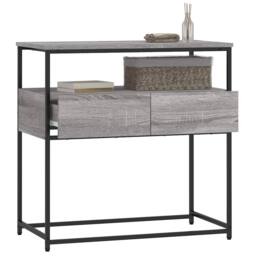 Berkfield Home Decorative Console Table Grey Sonoma 75x40x75 cm Engineered Wood - Size: 75 x 40 x 75 cm - thumbnail 4
