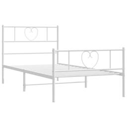 Berkfield Home Metal Bed Frame with Headboard & Footboard White 107x203 cm - thumbnail 5
