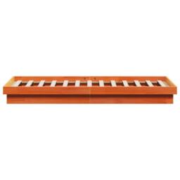 Berkfield Home LED Bed Frame without Mattress Wax Brown 160x200 cm Solid Wood - thumbnail 8