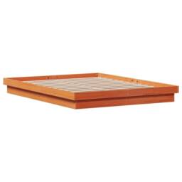 Berkfield Home LED Bed Frame without Mattress Wax Brown 160x200 cm Solid Wood - thumbnail 9