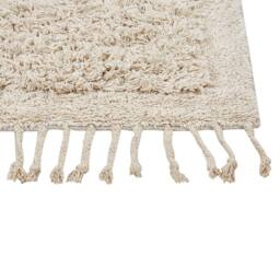 Wyld and Coco Bath Mat Beige Rectangular Woven Cotton Decorative Tassels - Size: 50 cm x 80 cm - thumbnail 6