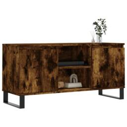 Berkfield Home TV Cabinet Smoked Oak 104x35x50 cm Engineered Wood in Brown - Size: 104 x 35 x 50 cm - thumbnail 1