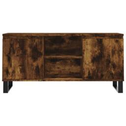 Berkfield Home TV Cabinet Smoked Oak 104x35x50 cm Engineered Wood in Brown - Size: 104 x 35 x 50 cm - thumbnail 5