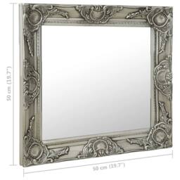 Berkfield Home Wall Mirror Baroque Style 50x50 cm Silver - thumbnail 6