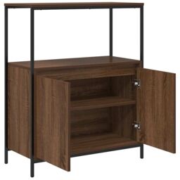 Berkfield Home Bathroom Cabinet with Shelves Brown Oak 76.5x35x95 cm - thumbnail 5