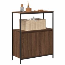 Berkfield Home Bathroom Cabinet with Shelves Brown Oak 76.5x35x95 cm - thumbnail 4