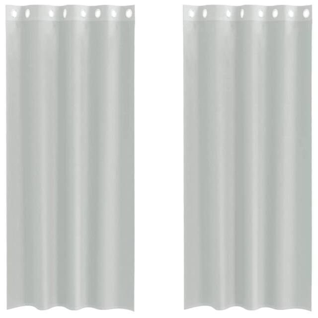 Berkfield Home Voile Curtains with Grommets 2 pcs Light Grey 140x225 cm - image 1