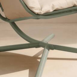 Home Source Hanging Egg Chair Steel Frame Waterproof Cushion Outdoor Seat in Pale Green - thumbnail 5