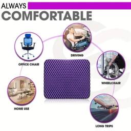 KORVIXA Double Thick Gel Seat Chair Cushion in Purple - Size: 100 cm x 190 cm - thumbnail 3