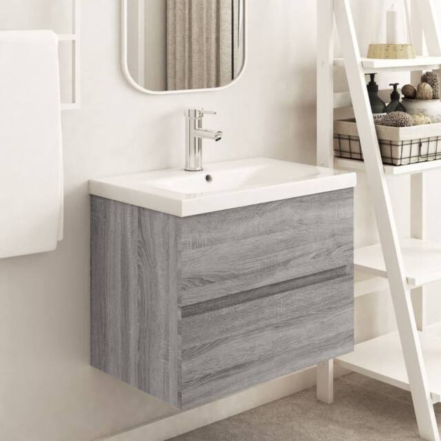 Berkfield Home Sink Cabinet Grey Sonoma 60x38.5x45 cm Engineered Wood - image 1