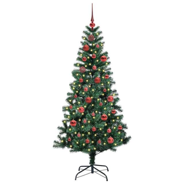Berkfield Home Elegant Artificial Pre-lit Christmas Tree Green 150 cm PVC & Metal - image 1