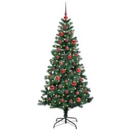 Berkfield Home Elegant Artificial Pre-lit Christmas Tree Green 150 cm PVC & Metal - thumbnail 1