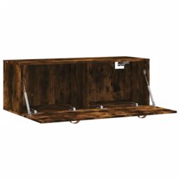 Berkfield Home Wall Cabinet Smoked Oak 100x36.5x35 cm Engineered Wood in Brown - thumbnail 6