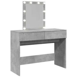 Berkfield Home Dressing Table with LED Concrete Grey 100x40x130 cm - Size: 100 x 40 x 130 cm - thumbnail 8