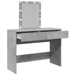 Berkfield Home Dressing Table with LED Concrete Grey 100x40x130 cm - Size: 100 x 40 x 130 cm - thumbnail 9