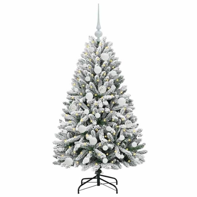 Berkfield Home Elegant Artificial Christmas Tree Green & White 120 cm PVC & Metal - image 1
