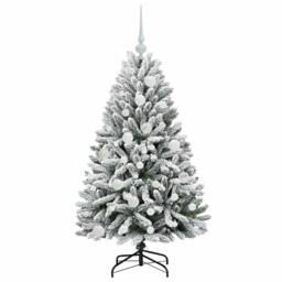 Berkfield Home Elegant Artificial Christmas Tree Green & White 120 cm PVC & Metal - thumbnail 4