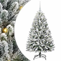 Berkfield Home Elegant Artificial Christmas Tree Green & White 120 cm PVC & Metal - thumbnail 3