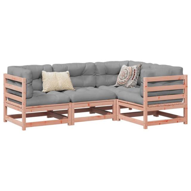 Berkfield Home 4 Piece Garden Sofa Set Solid Wood Douglas Fir in Brown - image 1