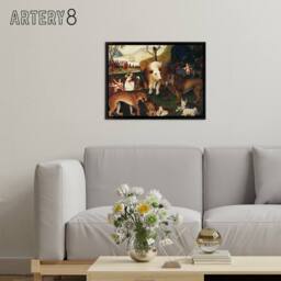 "Artery8 Edward Hicks Peaceable Kingdom Framed Canvas Wall Art Print - Size: W12"" x H16""" - thumbnail 3