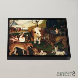 "Artery8 Edward Hicks Peaceable Kingdom Framed Canvas Wall Art Print - Size: W12"" x H16""" - thumbnail 2