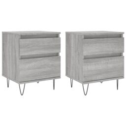 Berkfield Home Bedside Cabinets 2 pcs Grey Sonoma 40x35x50 cm Engineered Wood - Size: 40 x 35 x 50 cm - thumbnail 2