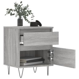 Berkfield Home Bedside Cabinets 2 pcs Grey Sonoma 40x35x50 cm Engineered Wood - Size: 40 x 35 x 50 cm - thumbnail 4