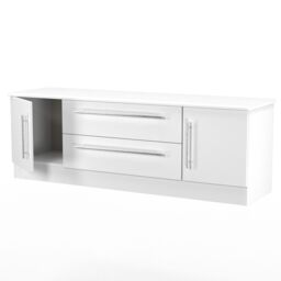 Ready Assembled 2 U Carlton 2 Door 2 Drawer Superwide TV Unit (Ready Assembled) in White - thumbnail 6