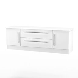 Ready Assembled 2 U Carlton 2 Door 2 Drawer Superwide TV Unit (Ready Assembled) in White - thumbnail 4