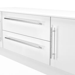Ready Assembled 2 U Carlton 2 Door 2 Drawer Superwide TV Unit (Ready Assembled) in White - thumbnail 5