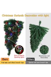 Christmas Teardrop Swag with Lights in Green - thumbnail 4