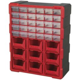 Loops 375 x 165 x 470mm 39 Drawer Parts Cabinet - RED - Wall Mounted / Standing Box - thumbnail 5