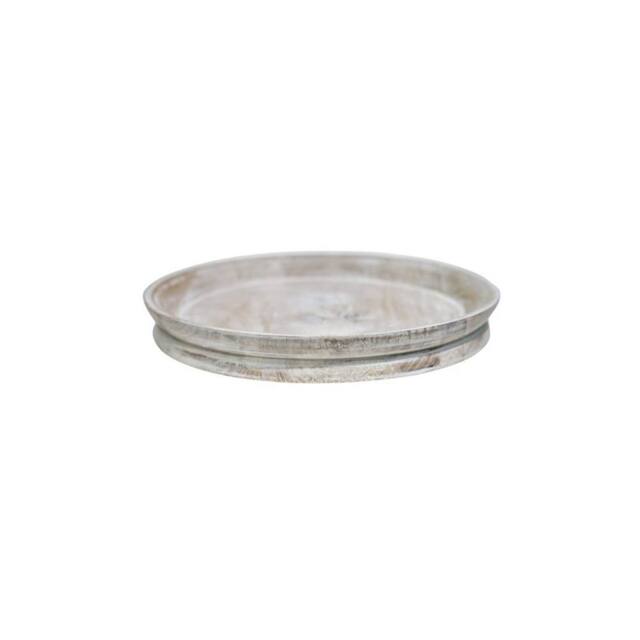 Lemon Pavilion Furniture and Decor Padstow Candle Tray - Wood - L28 x W28 x H3.5 cm - White Wash - image 1