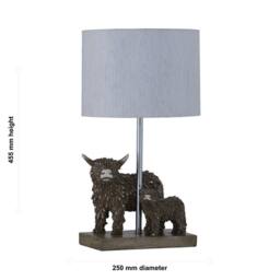 First Choice Lighting Set of 2 Angus & Hamish - Highland Cows Table Lamps With Linen Shade in Brown - thumbnail 8