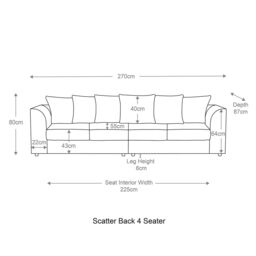 Furnishings For Less UK Luxor Long Fabric Jumbo Cord 4 Seater Sofa - Scatter Back in Mustard - thumbnail 4