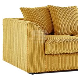 Furnishings For Less UK Luxor Long Fabric Jumbo Cord 4 Seater Sofa - Scatter Back in Mustard - thumbnail 2