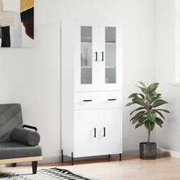 Berkfield Home Highboard White 69.5x34x180 cm Engineered Wood - thumbnail 2