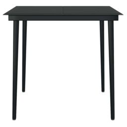 Berkfield Home 5 Piece Garden Dining Set Black Poly Rattan Glass - thumbnail 7