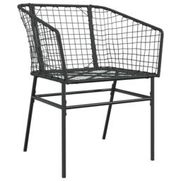 Berkfield Home 5 Piece Garden Dining Set Black Poly Rattan Glass - thumbnail 4