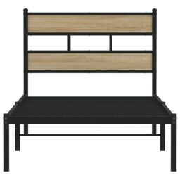 Berkfield Home Metal Bed Frame without Mattress Sonoma Oak 90x190 cm Single in Brown - thumbnail 4