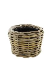 KDMD Grey Drypot Split Rattan Basket 20cm - thumbnail 1