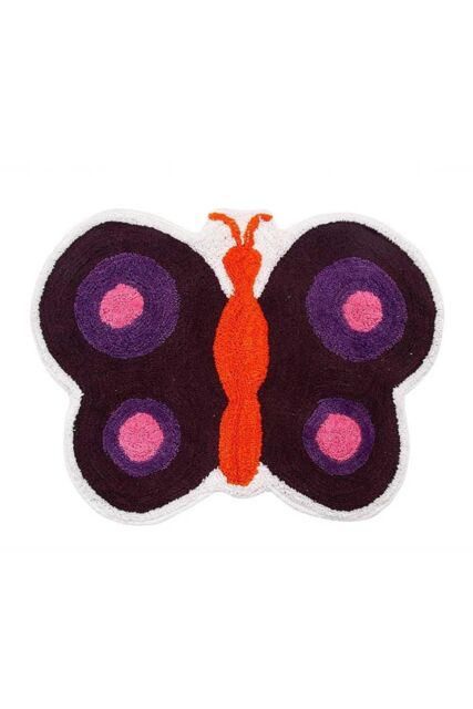Homescapes Cotton Tufted Purple Butterfly Children Rug - Size: 50 cm x 80 cm - image 1