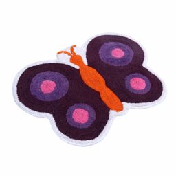 Homescapes Cotton Tufted Purple Butterfly Children Rug - Size: 50 cm x 80 cm - thumbnail 2