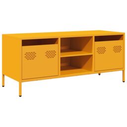 Berkfield Home TV Cabinet Mustard Yellow 101.5x39x43.5 cm Cold-rolled Steel - thumbnail 2