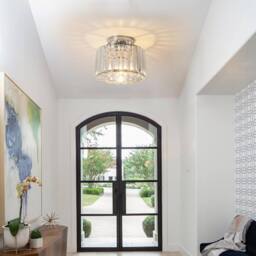 COMELY Crystal Ceiling Light, Modern Semi Flush Mount Ceiling Lamp in Silver - thumbnail 3