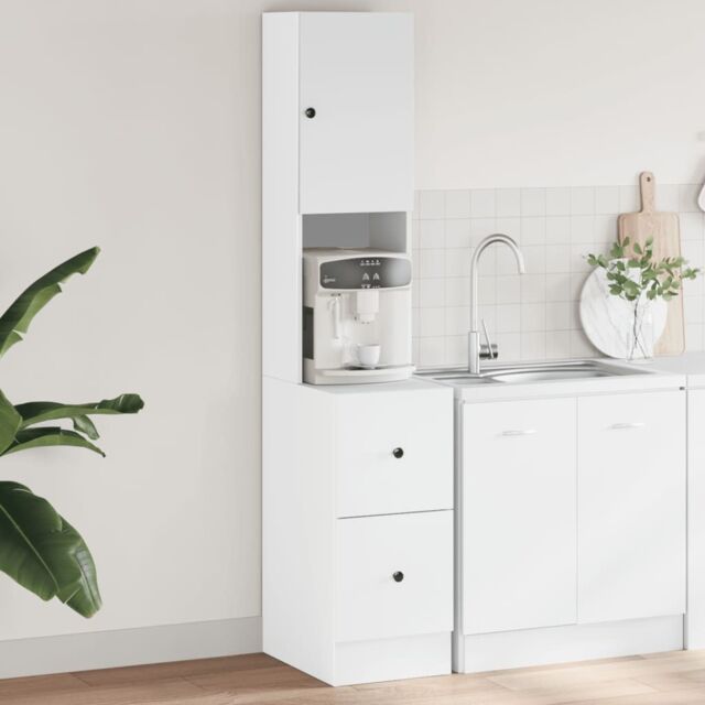 Berkfield Home Kitchen Cabinet White 35x50x180 cm Engineered Wood - Size: 35 x 50 x 180 cm - image 1