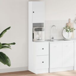Berkfield Home Kitchen Cabinet White 35x50x180 cm Engineered Wood - Size: 35 x 50 x 180 cm