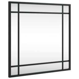 Berkfield Home Wall Mirror Black 40x40 cm Square Iron - thumbnail 2