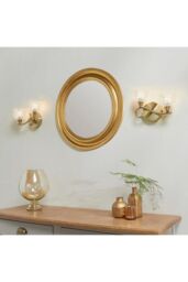 Netlighting Boyer 2 Light Indoor Wall Light Antique Brass with Glass G9 in Gold - thumbnail 5