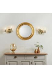 Netlighting Boyer 2 Light Indoor Wall Light Antique Brass with Glass G9 in Gold - thumbnail 3